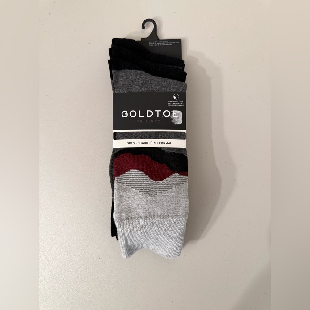 Gold Toe Edition Dress Socks - Black, Gray, and Red